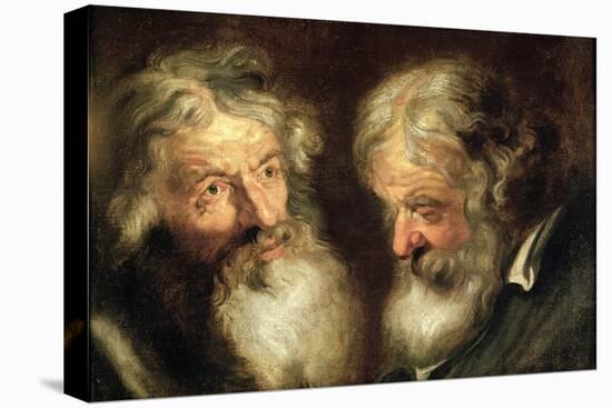 Heads of Two Old Men-Jacob Jordaens-Stretched Canvas