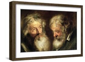 Heads of Two Old Men-Jacob Jordaens-Framed Giclee Print