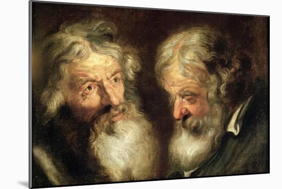 Heads of Two Old Men-Jacob Jordaens-Mounted Giclee Print
