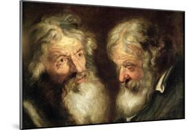 Heads of Two Old Men-Jacob Jordaens-Mounted Giclee Print