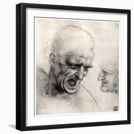 Heads of Warriors, 1503-1505-Leonardo da Vinci-Framed Giclee Print