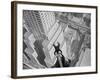 Headstand over Manhattan-null-Framed Photographic Print