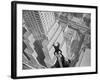 Headstand over Manhattan-null-Framed Photographic Print