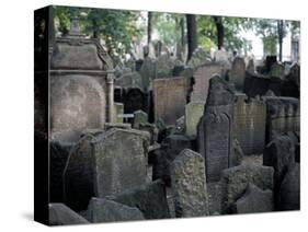 Headstones in the Graveyard of the Jewish Cemetery, Josefov, Prague, Czech Republic-Richard Nebesky-Stretched Canvas