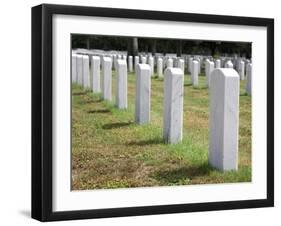 Headstones Mark the Graves of Veterans and their Loved Ones at Barrancas National Cemetery, Naval A-Steven Frame-Framed Photographic Print