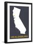 Healdsburg, California - Home State - White on Gray-Lantern Press-Framed Art Print