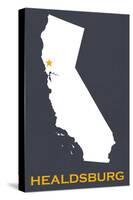Healdsburg, California - Home State - White on Gray-Lantern Press-Stretched Canvas