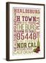 Healdsburg, California - Typography-Lantern Press-Framed Art Print