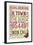 Healdsburg, California - Typography-Lantern Press-Framed Art Print