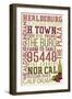 Healdsburg, California - Typography-Lantern Press-Framed Art Print