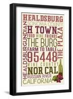 Healdsburg, California - Typography-Lantern Press-Framed Art Print