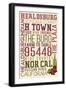 Healdsburg, California - Typography-Lantern Press-Framed Art Print