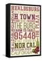 Healdsburg, California - Typography-Lantern Press-Framed Stretched Canvas