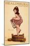 Healdsburg, California - Wine Crushing Pinup Girl-Lantern Press-Mounted Art Print