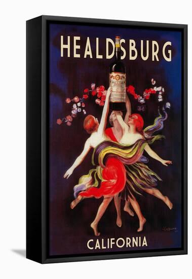 Healdsburg, California - Women Dancing with Wine-Lantern Press-Framed Stretched Canvas