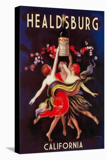 Healdsburg, California - Women Dancing with Wine-Lantern Press-Stretched Canvas