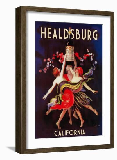 Healdsburg, California - Women Dancing with Wine-Lantern Press-Framed Art Print