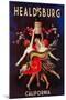 Healdsburg, California - Women Dancing with Wine-Lantern Press-Mounted Art Print