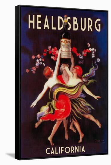 Healdsburg, California - Women Dancing with Wine-Lantern Press-Framed Stretched Canvas