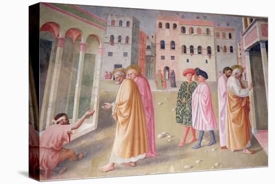 Healing of the Cripple and Raising of Tabitha-Tommaso Masolino Da Panicale-Stretched Canvas