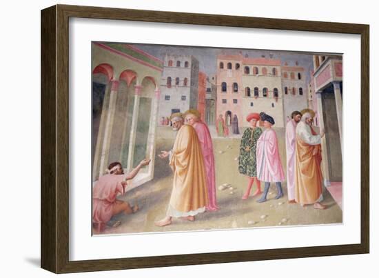 Healing of the Cripple and Raising of Tabitha-Tommaso Masolino Da Panicale-Framed Giclee Print