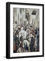 Healing of the Woman with an Issue of Blood-James Tissot-Framed Giclee Print