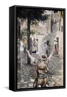 Healing the Leper at Capernaum-James Tissot-Framed Stretched Canvas