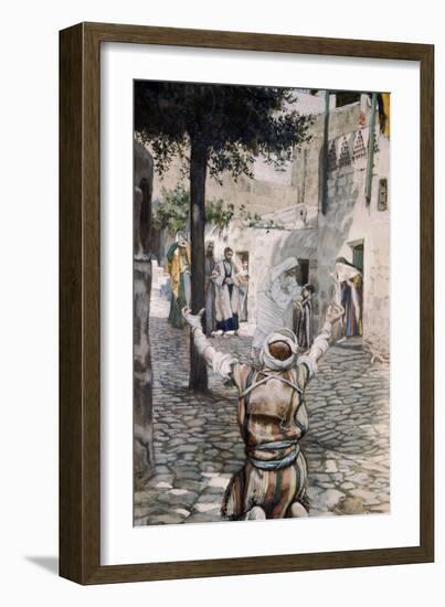 Healing the Leper at Capernaum-James Tissot-Framed Giclee Print