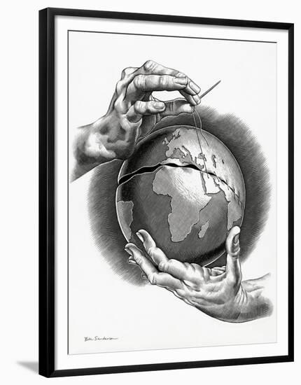 Healing the World, Conceptual Artwork-Bill Sanderson-Framed Premium Photographic Print