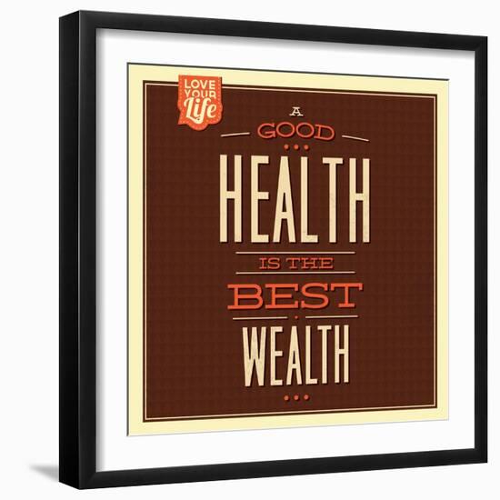 Health Is Wealth-Lorand Okos-Framed Art Print