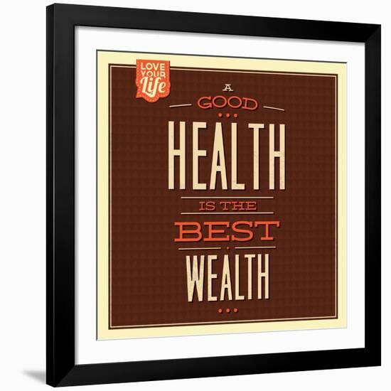 Health Is Wealth-Lorand Okos-Framed Art Print