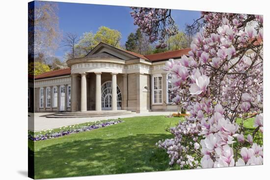 Health Resort House, Bad Cannstatt, Magnolia Blossom, Stuttgart, Baden-Wurttemberg Germany-Markus Lange-Stretched Canvas