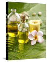 Health Spa with Massage Oil, Frangipani,Candle-crystalfoto-Stretched Canvas