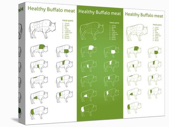 HEALTHY BISON Meat Parts Set-ONiONAstudio-Stretched Canvas