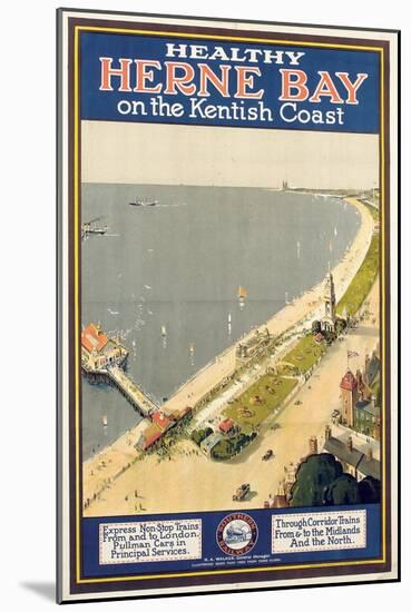 Healthy Herne Bay on the Kentish Coast', Poster Advertising Southern Railway-null-Mounted Giclee Print