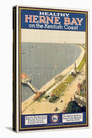 Healthy Herne Bay on the Kentish Coast', Poster Advertising Southern Railway-null-Stretched Canvas