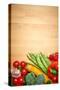 Healthy Organic Vegetables on a Wood Background-ZoomTeam-Stretched Canvas