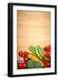 Healthy Organic Vegetables on a Wood Background-ZoomTeam-Framed Photographic Print
