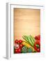 Healthy Organic Vegetables on a Wood Background-ZoomTeam-Framed Photographic Print