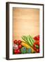 Healthy Organic Vegetables on a Wood Background-ZoomTeam-Framed Photographic Print