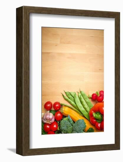 Healthy Organic Vegetables on a Wood Background-ZoomTeam-Framed Photographic Print