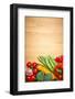 Healthy Organic Vegetables on a Wood Background-ZoomTeam-Framed Photographic Print