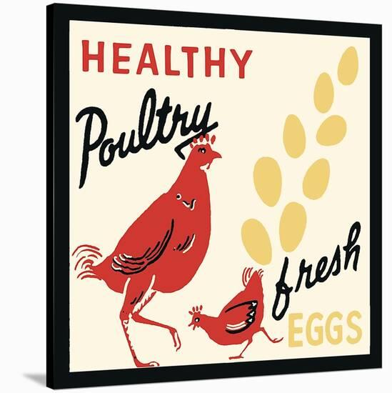 Healthy Poultry-Fresh Eggs-Retro Series-Stretched Canvas