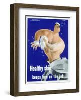 Healthy Skin Keeps Him on the Job-null-Framed Giclee Print