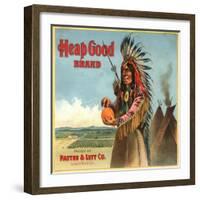 Heap Good Brand - California - Citrus Crate Label-Lantern Press-Framed Art Print