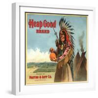 Heap Good Brand - California - Citrus Crate Label-Lantern Press-Framed Art Print