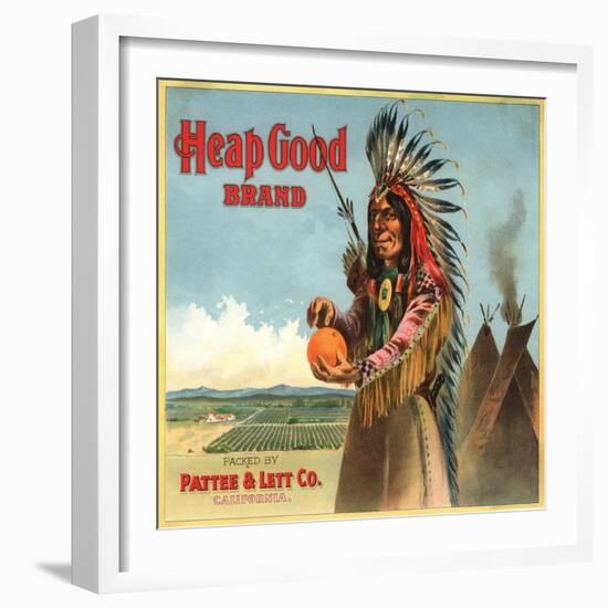 Heap Good Brand - California - Citrus Crate Label-Lantern Press-Framed Art Print