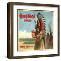 Heap Good Brand - California - Citrus Crate Label-Lantern Press-Framed Art Print