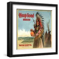 Heap Good Brand - California - Citrus Crate Label-Lantern Press-Framed Art Print