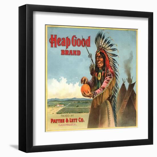 Heap Good Brand - California - Citrus Crate Label-Lantern Press-Framed Art Print